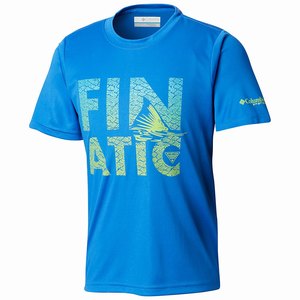 Columbia PFG™ Finatic Shortärmad Skjorta Pojkar Blå (LQRMZ6372)